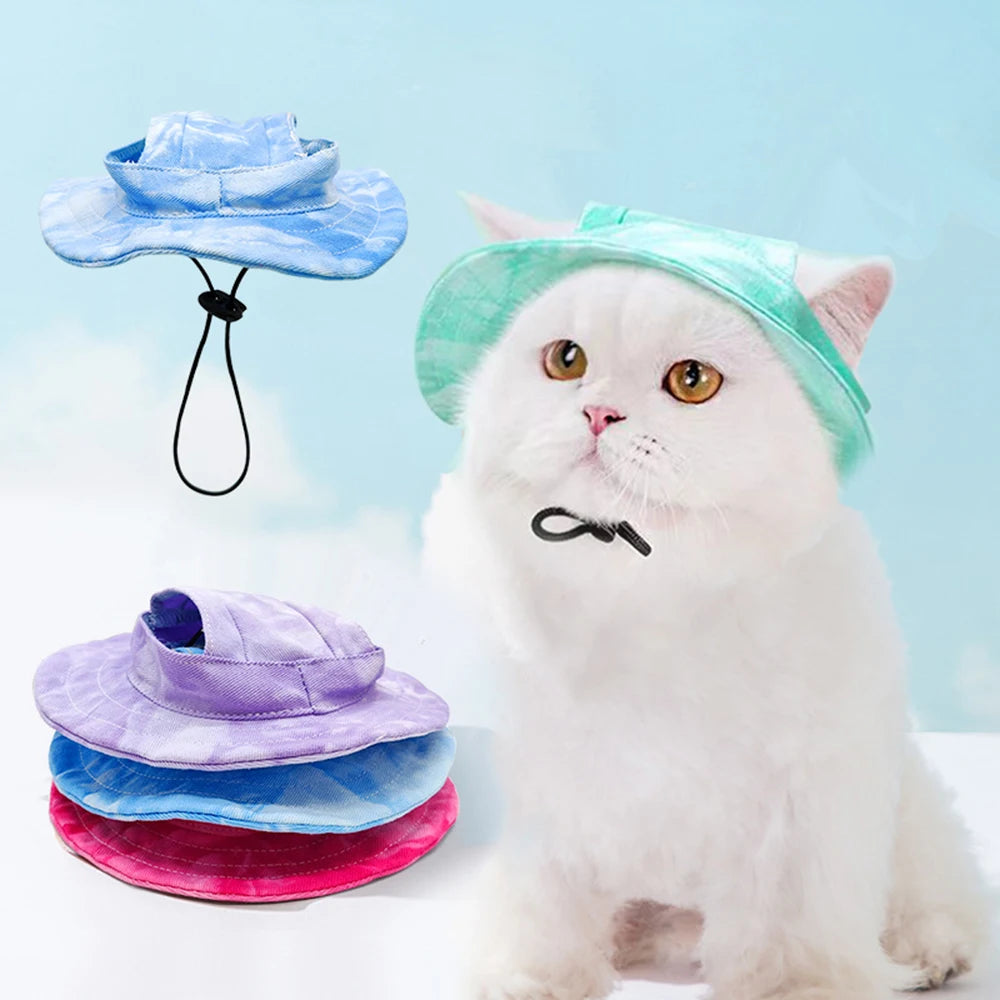 Cat Costume Hats with Ear Holes Tie-dyed
