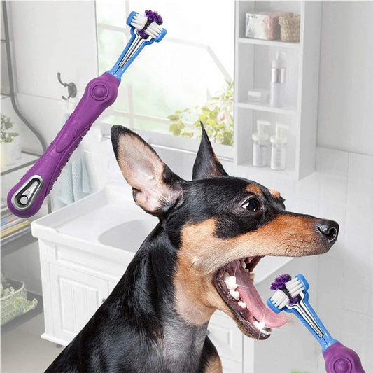 Three-Head Multi-angle Sided Pet Toothbrush