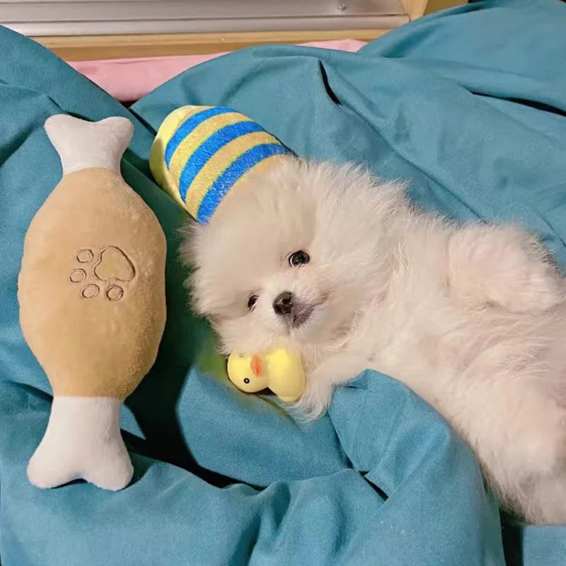 Cute Puppy Dog&Cat Resistant Squeaky Toy Bite