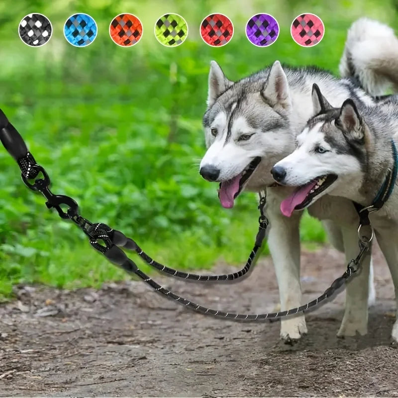 Walking Dogs Collars Reflective Dual Leash