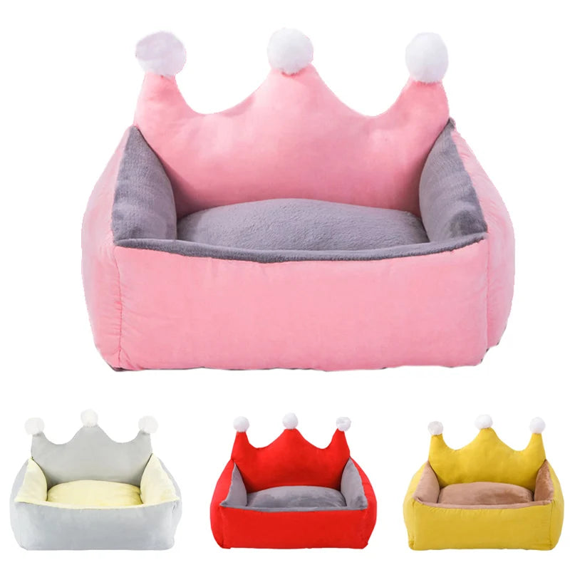 Winter Warm Luxurious Crown Puppy Dog&Cat Sofa Bed