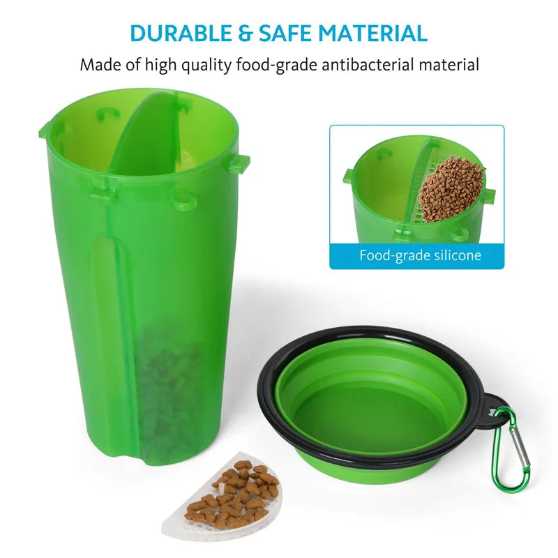 2 in 1 Folding Bowl Feeder Dog Water Bottle