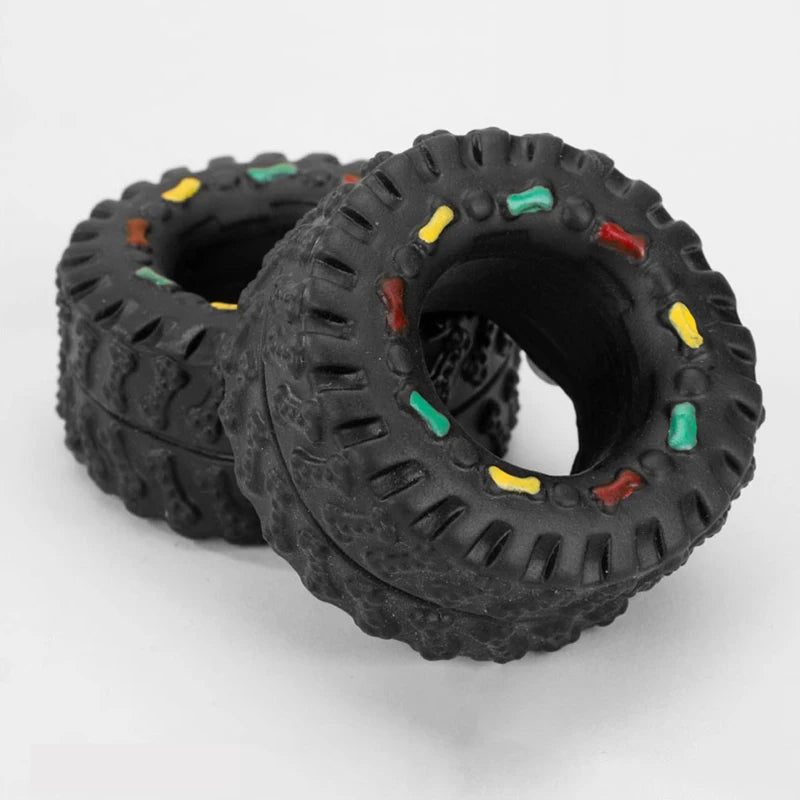 Bite Resisting Chew Squeaker Rubber Tires Toy