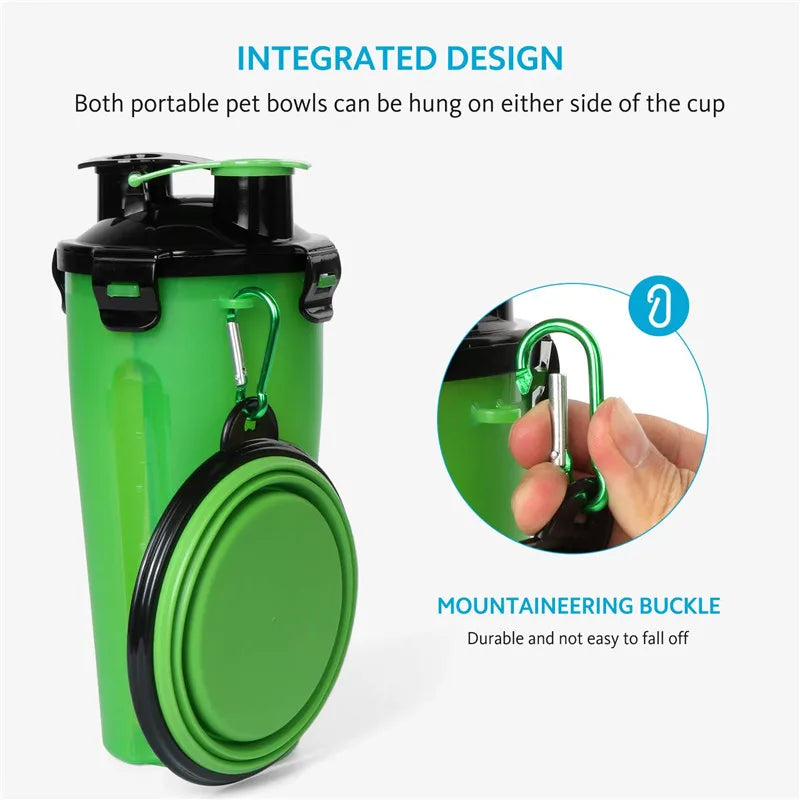 2 in 1 Folding Bowl Feeder Dog Water Bottle