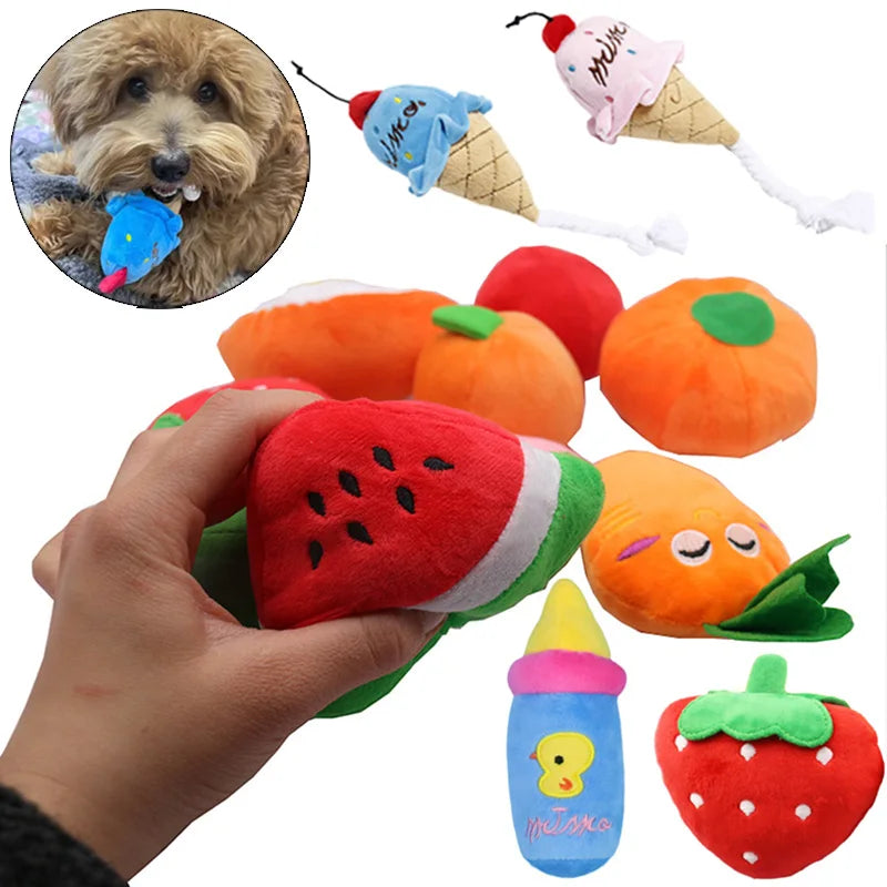 Plush Fruit Shape Dog&Cat Squeak Toy