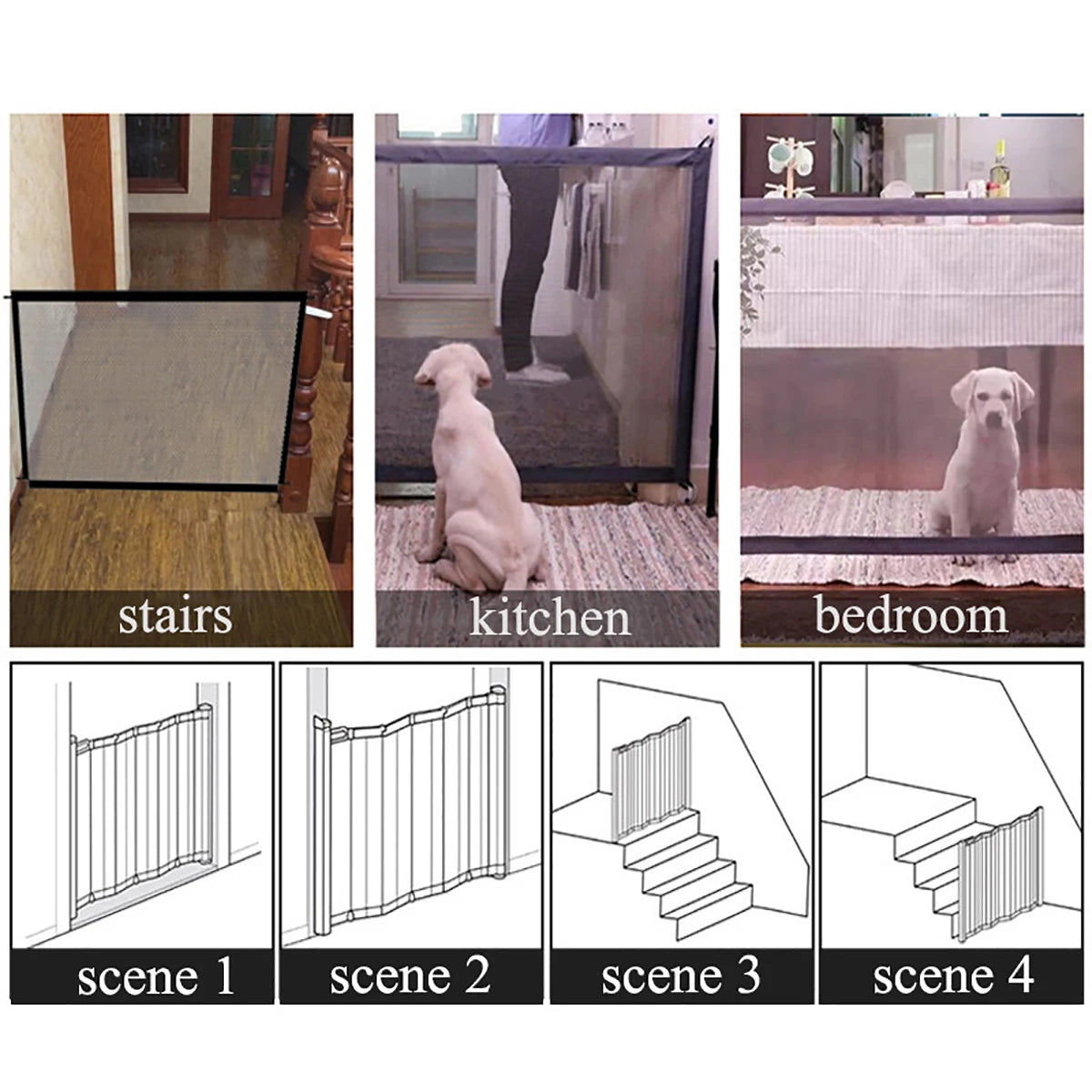 Pet Mesh Playpen Barrier Fences With 4Pcs Hook