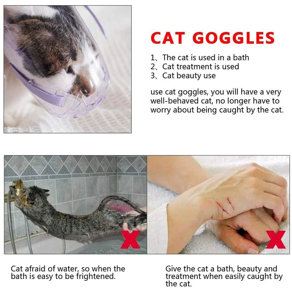 Breathable Cat Muzzle Mouth Guard From Biting & Chewing Grooming Restraint