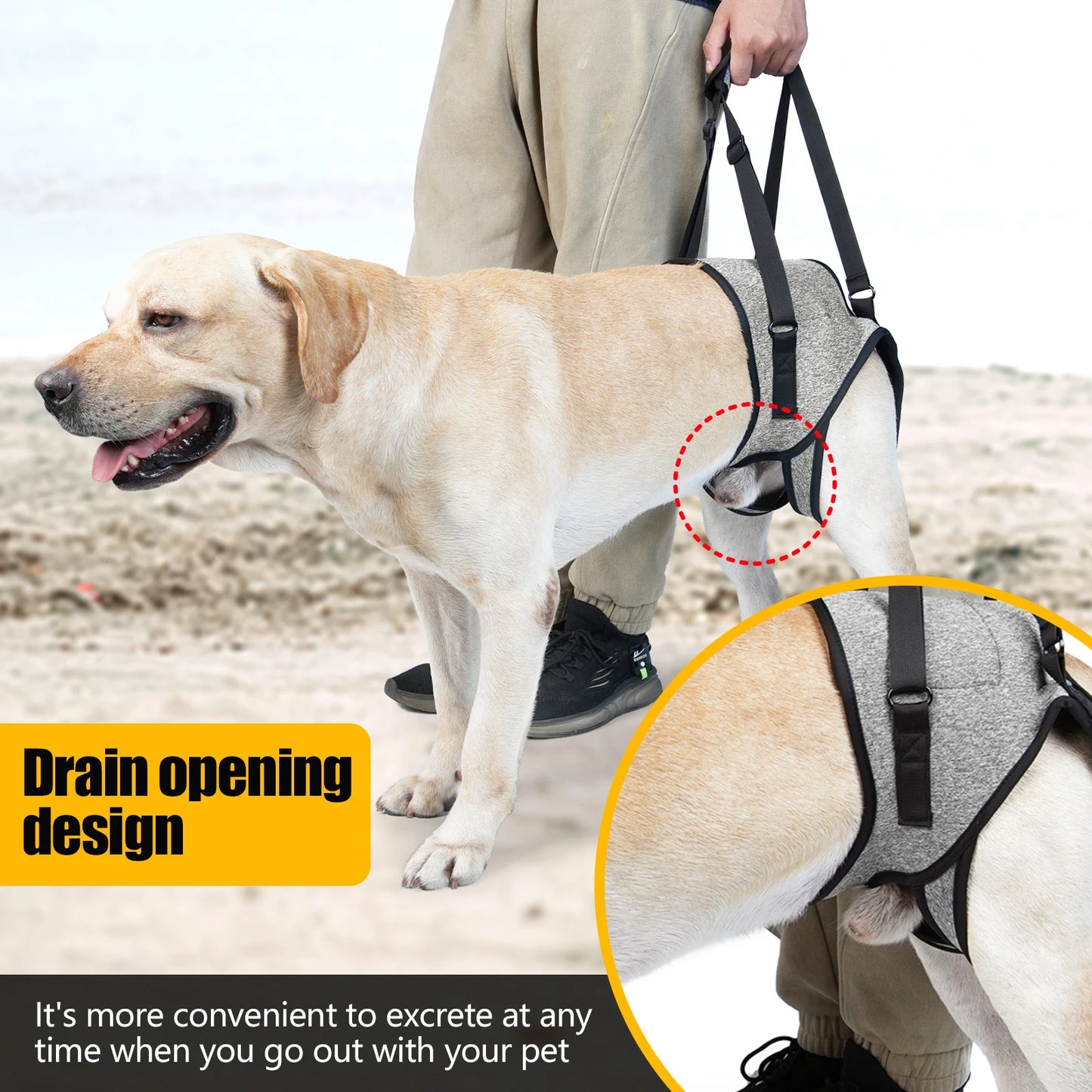 Adjustable Dog Lift Harness for Back Support