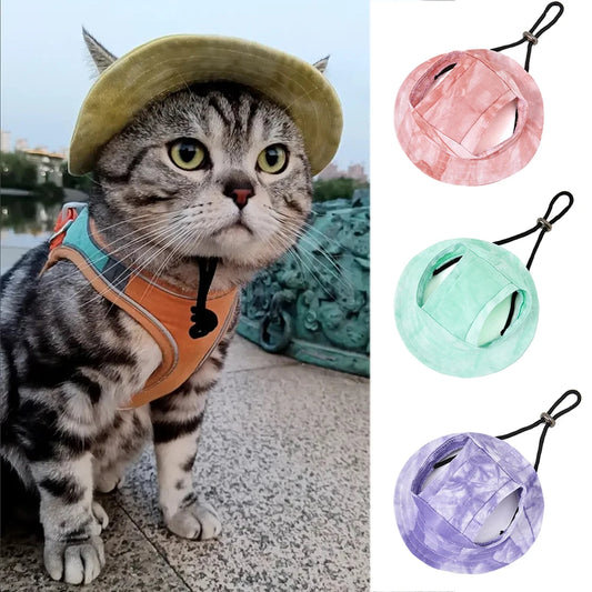 Cat Costume Hats with Ear Holes Tie-dyed